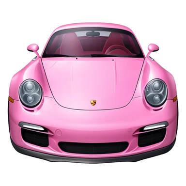 full view of a pink porsche sports car sticker