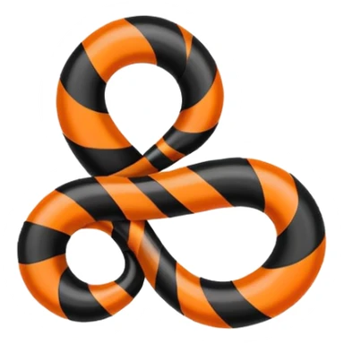 George ribbon curled with orange and black stripes, simple style sticker
