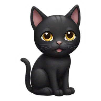 Black cat with one white chop sticker