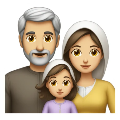 Iranian man, French wife, and baby girl sticker