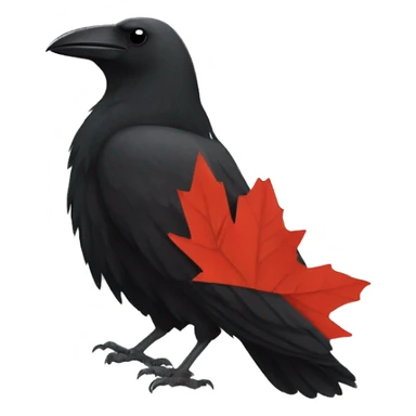 Crow with maple leaf flag sticker