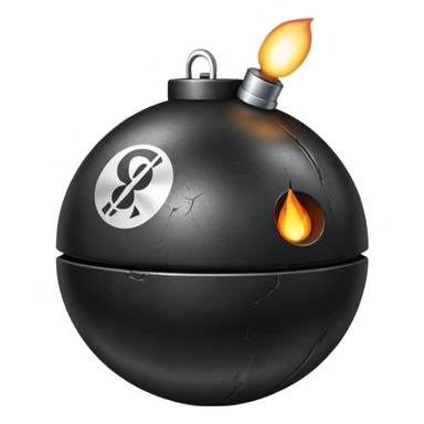 classic round black bomb with a lit fuse sticker