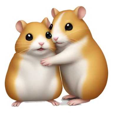two hamsters hug sticker