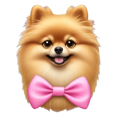 pomeranian with pink bow sticker