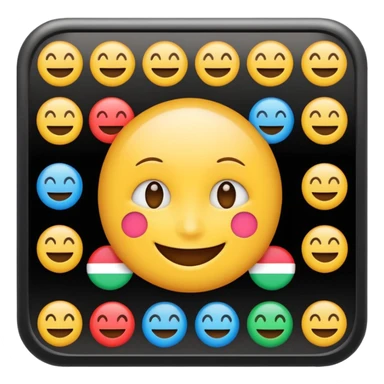 Create a realistic emoji of a device detecting different languages by analytics  sticker