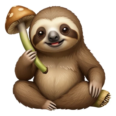 Sloth eating mushroom  sticker