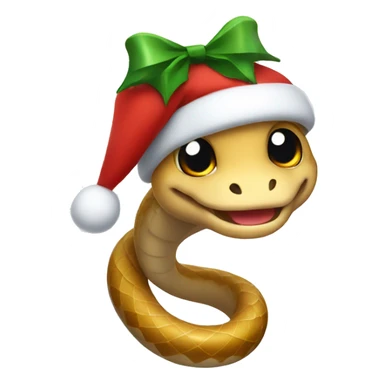cute snake in a Christmas cap sticker