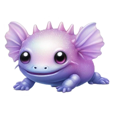 Sparkly glossy Pastel iridescent glass axolotl sticker
