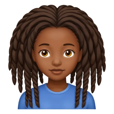 black girl with brown skin and microlocks sticker