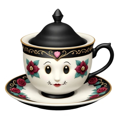 Alice in Wonderland teacup gothic sticker