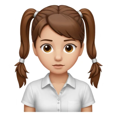 Normal skinned, tiny nosed, brown haired girl with Tying a ponytail sticker