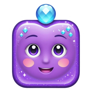 glitter purple and cian check sticker
