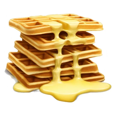 Stack of waffles with a square of butter on the top sticker