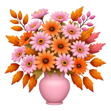 autumn bouquet pink orange pastel sticker