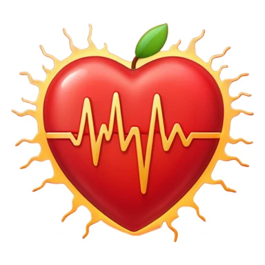 emoji of a red beating heart with gentle motion lines or soundwave pulses around it, symbolizing a heartbeat. Smooth, glossy Apple emoji design with soft highlights and a warm, lively glow sticker