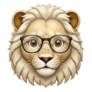 White Lion with glasses on sticker