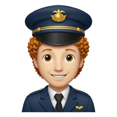 bellboy face big curly hair ginger bellboy hat sticker