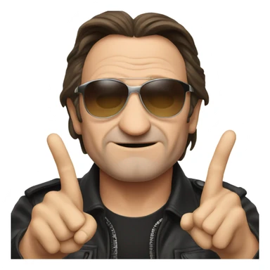 Bono doing peace sign sticker