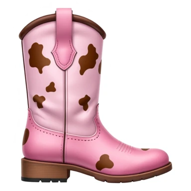pink cow print boots sticker