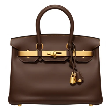 hermes birkin dark brown bag gold hardware sticker