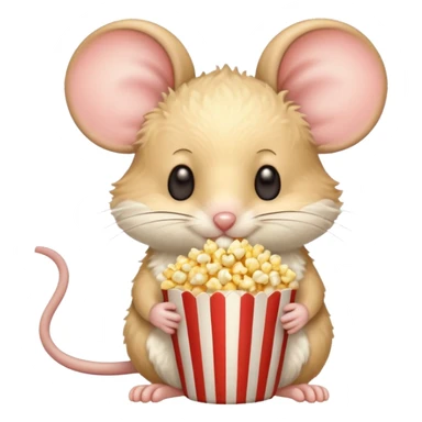 mouse holding pop corn sticker