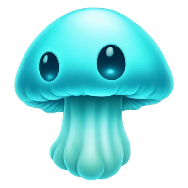 Ghost cyan glowing mushroom sticker