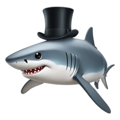 Shark with a top hat and sunglasses sticker