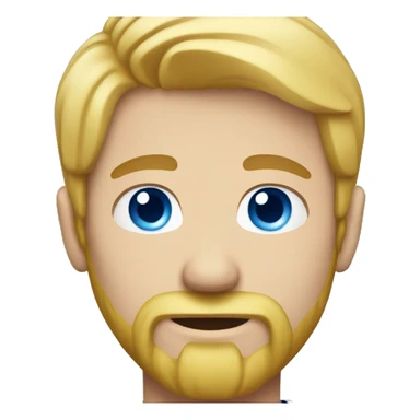 Man with flown blonde hair and blue eyes and beard sticker