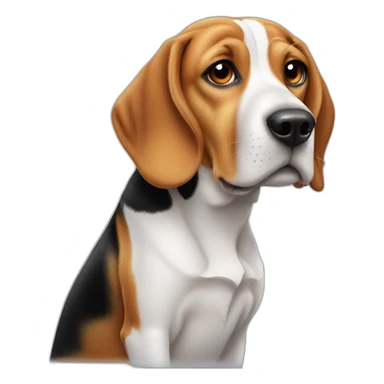 beagle sticking tongue half out looking goofy sticker