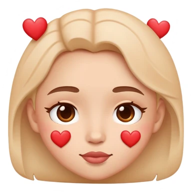 blushing face with hearts around it sticker