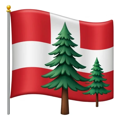 New England flag with a red backgournd white canton and a pine sticker