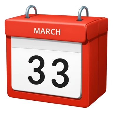 muestrame una fecha de calendario con la fecha "3 de marzo" sticker