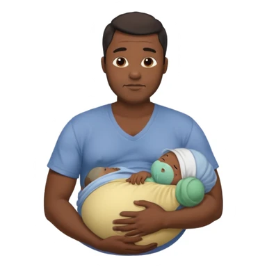 A pregnant burly black man breastfeeding his baby sticker