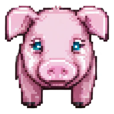 Minecraft pig, authentic blocky style and proportions sticker