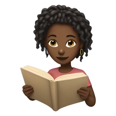 Black girl with locs reading  sticker