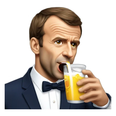 Emmanuel macron drinking redbull sticker