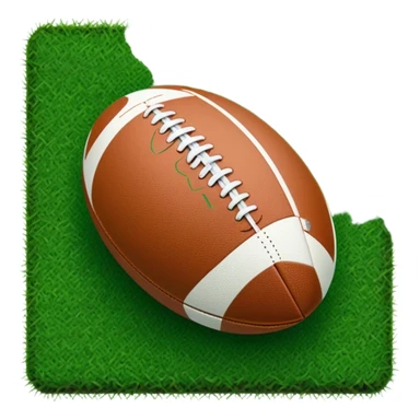 Cinematic Realistic image of a rugby ball resting on verdant turf, rendered with intricate stitching details and subtle weathering, bathed in warm, natural lighting that emphasizes its enduring character sticker