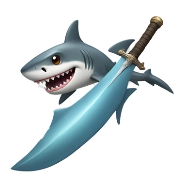 shark with a sword sticker
