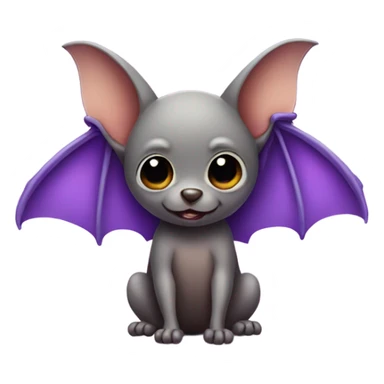 little bat animal wearing a purple bow sticker