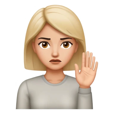 A female Annoyed face with the hand up  sticker