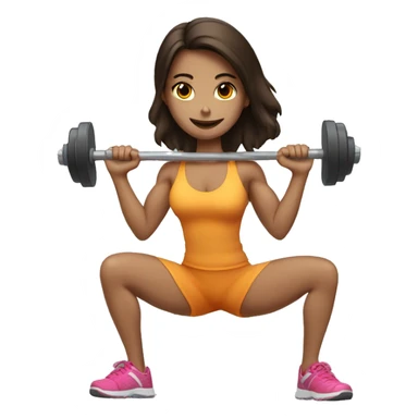 brunette girl lifting weights sticker