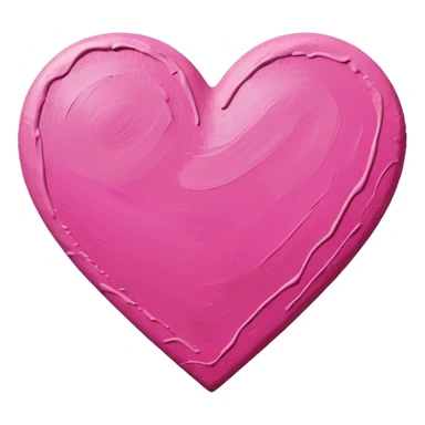 pink heart on canvas paint  sticker