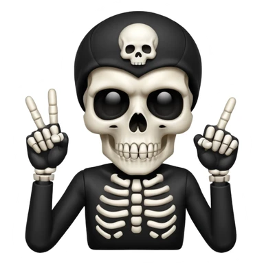 Skull doing finger guns sticker