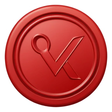 wax seal in the form of a check mark sticker
