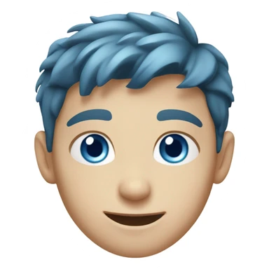 Young Caucasian boy with blue eyes and blue hair sticker