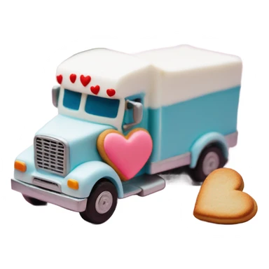 cookie heart with semi truck sticker