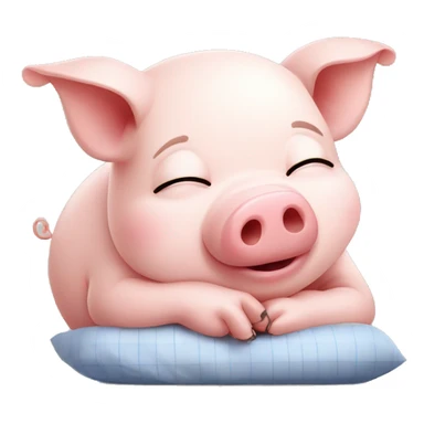 Sleepy cute pig with good night sign sticker