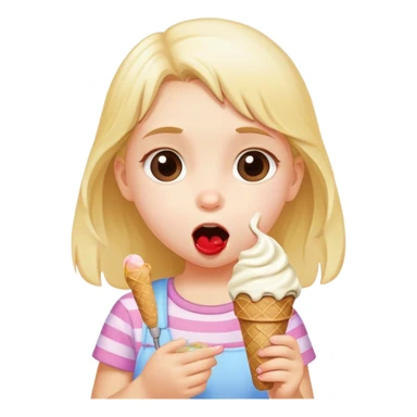 little girl eating ice cream  sticker