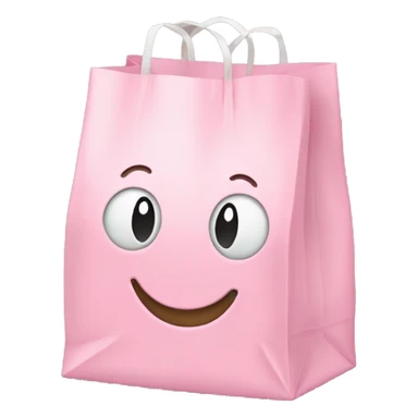 An emoji of a grocery bag in pastel pink sticker