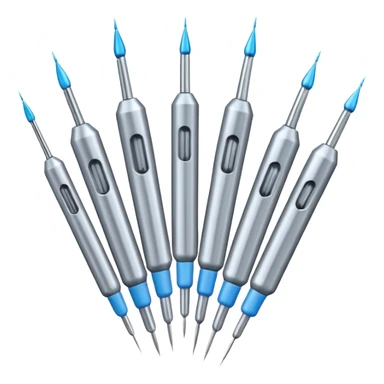 mehrere nadeln von injektionskanüle sticker